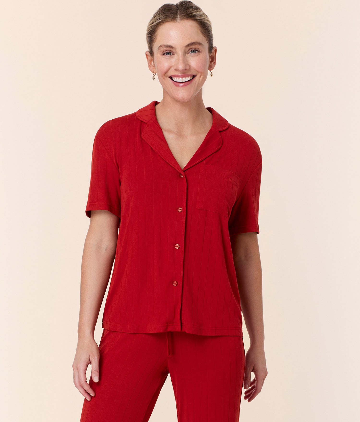 The Short Sleeve Button Up - Wide Rib - Picante