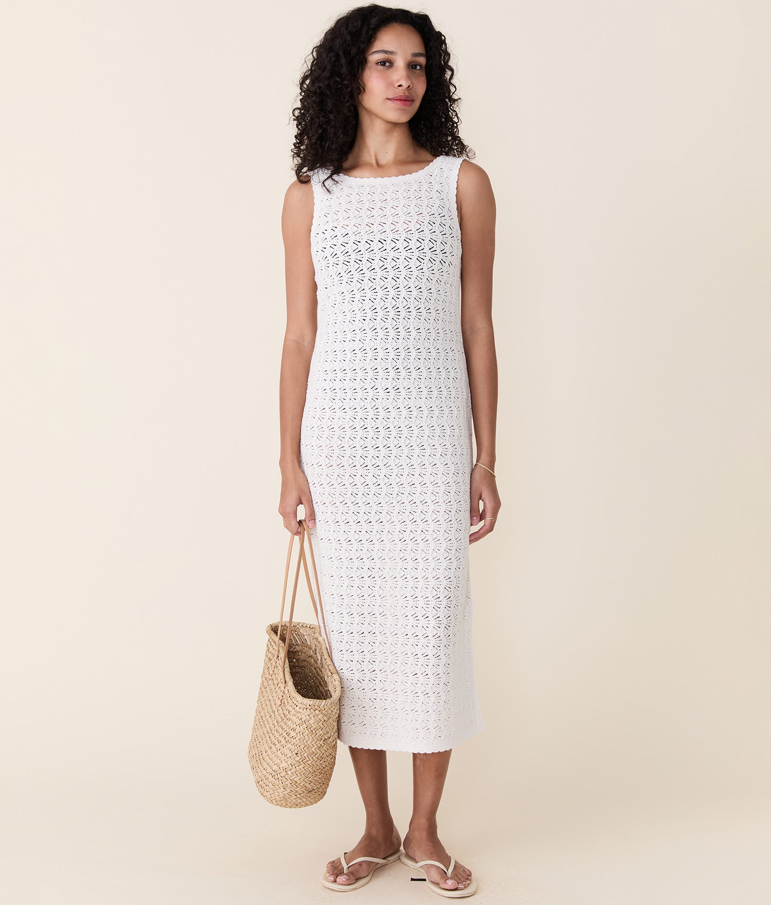 Mirage Sweater Dress - Cotton Crochet - Cream