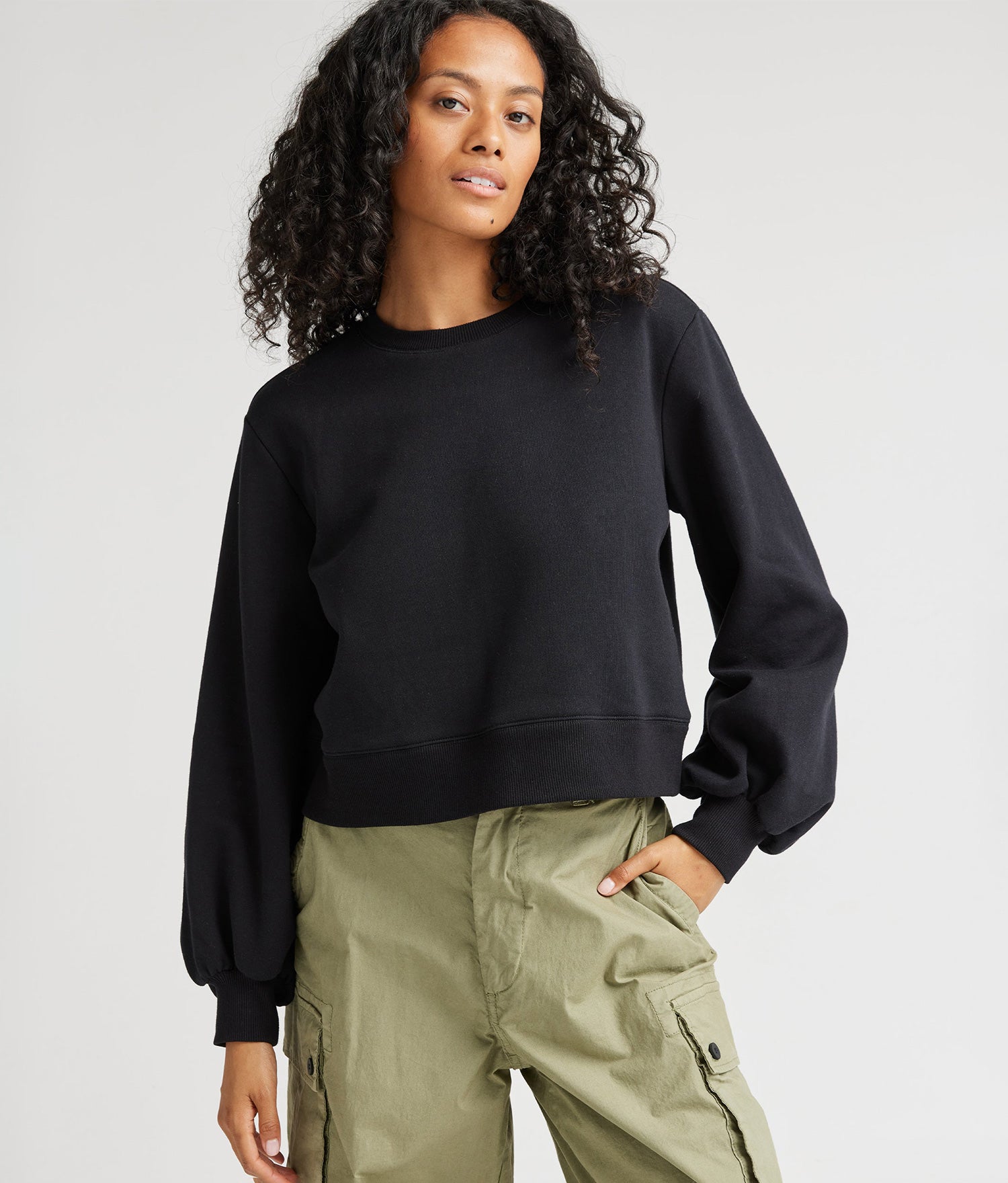 Women's Recycled Fleece Cropped Sweatshirt - Richer Poorer