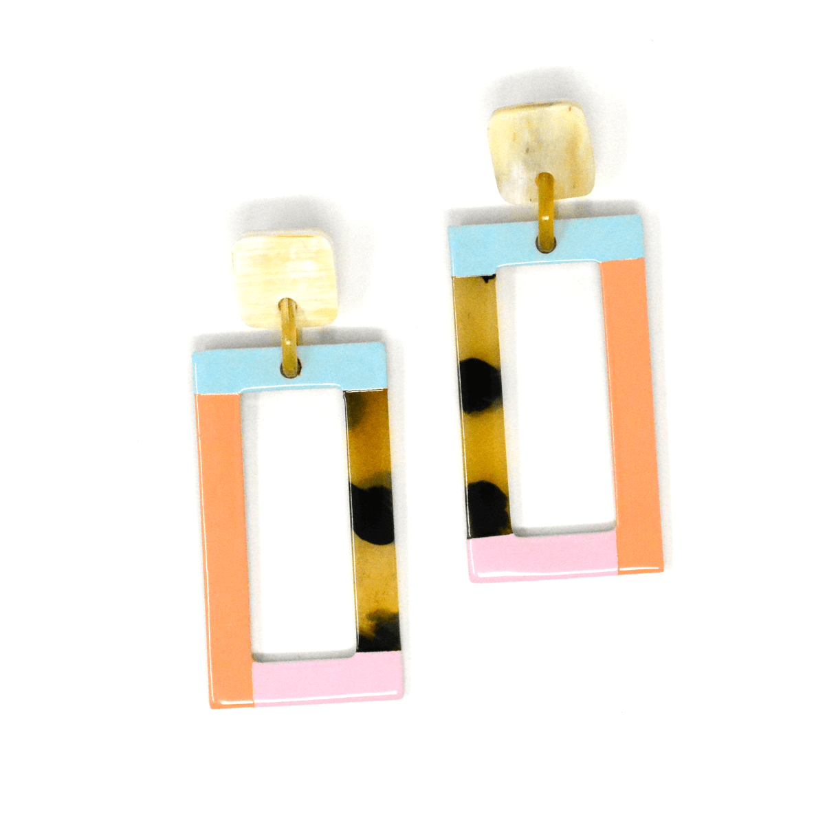 Neutral Colorblock Earrings - Sunshine Tienda