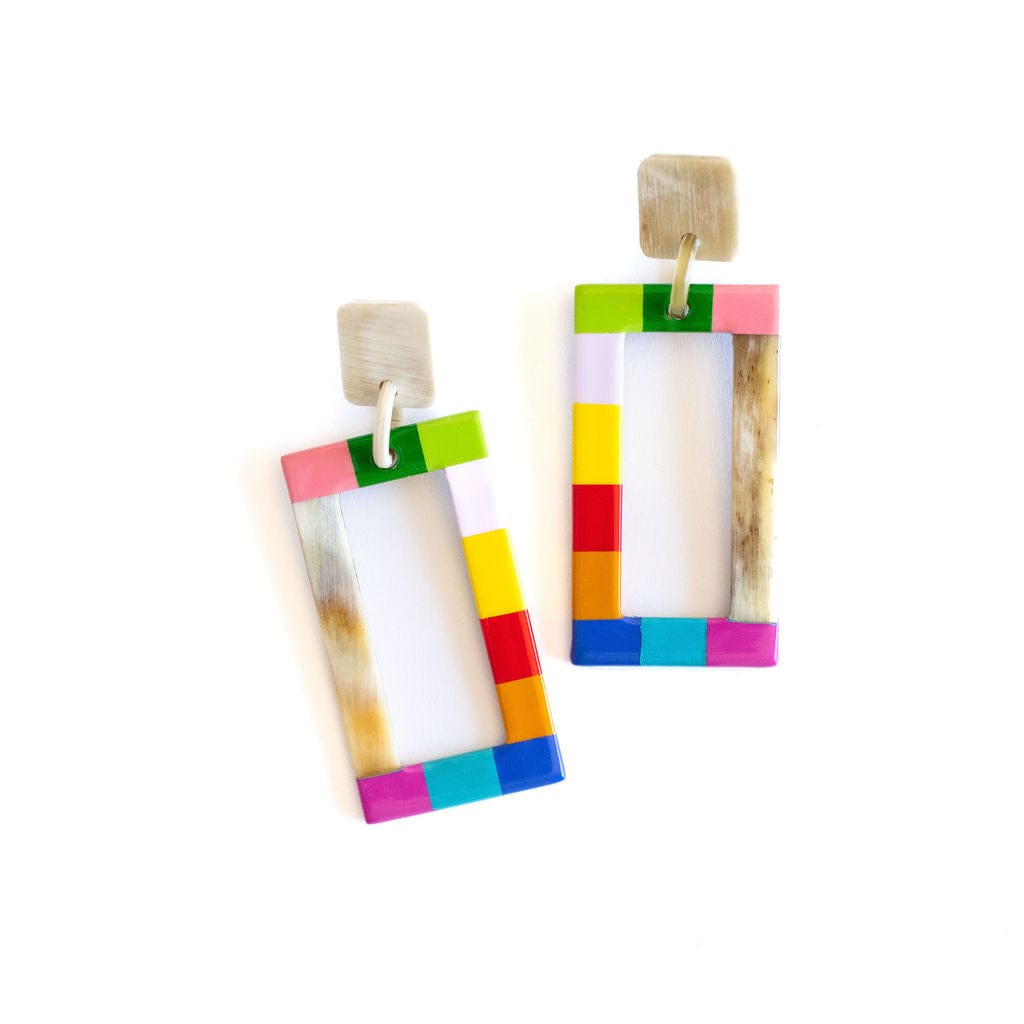 Rainbow Colorblock Earrings - Sunshine Tienda
