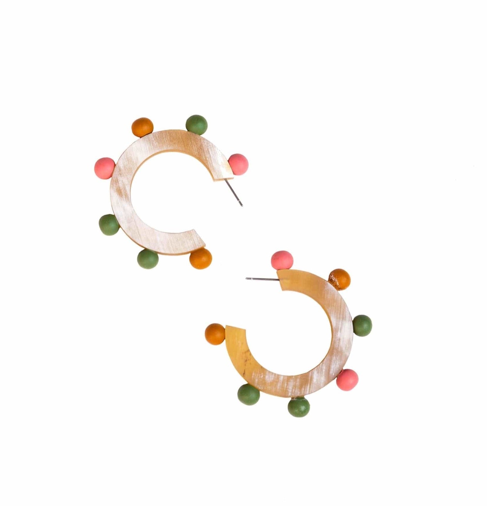 Rainbow Bead Hoops - Sunshine Tienda