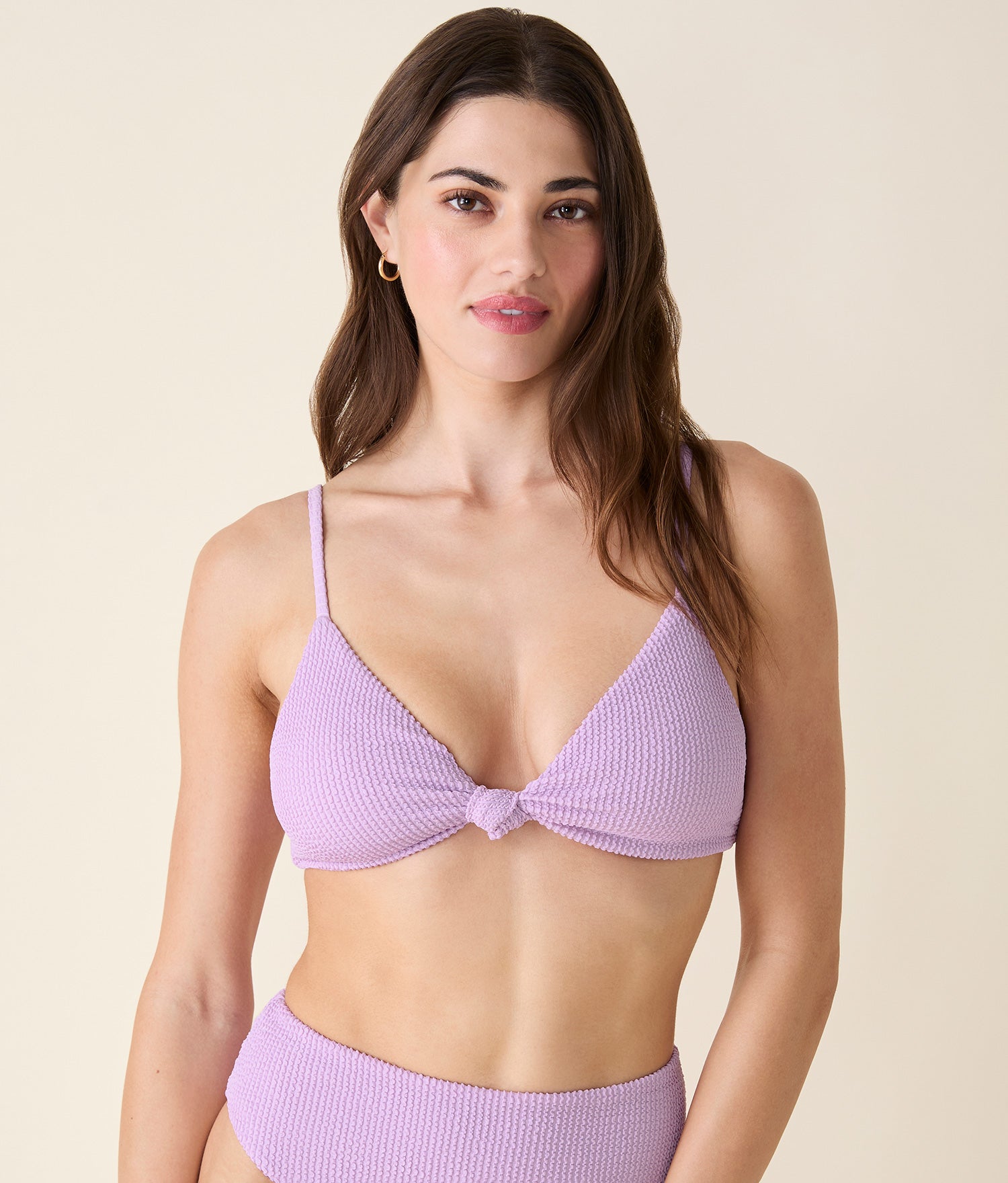 The Santorini Bikini Top - Seersucker - Lupine