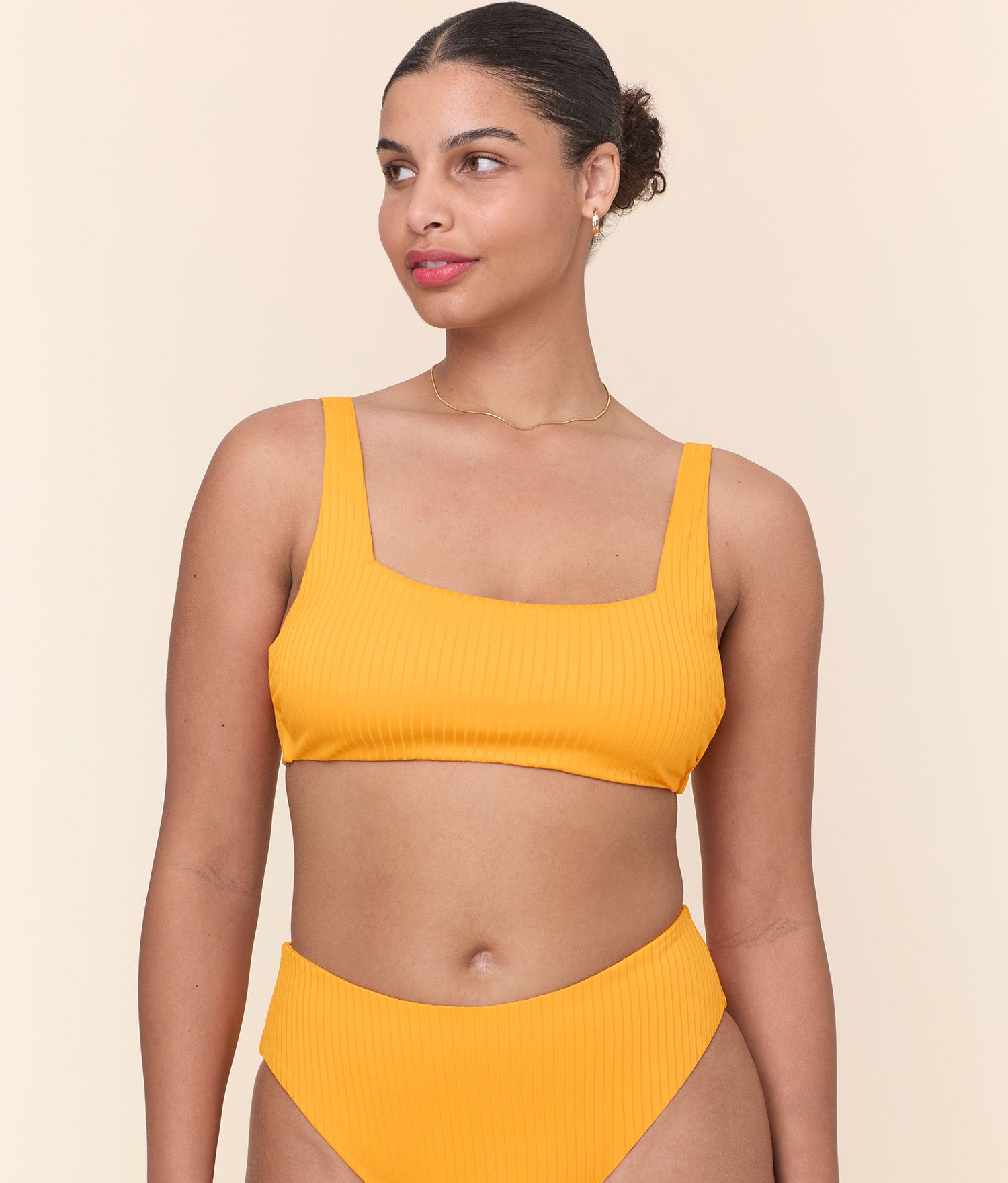 The Rye Bikini Top - Wide Rib - Tangerine