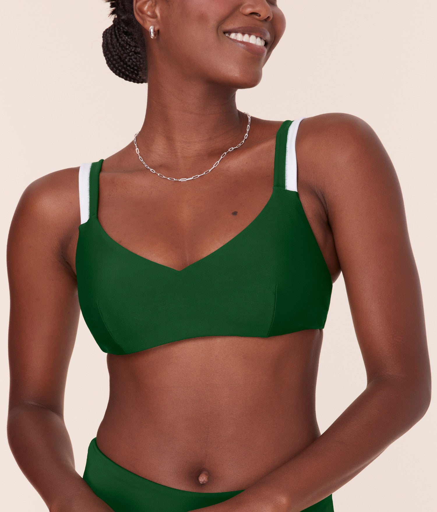 The Rockley Bikini Top - Eco Nylon - Pesto