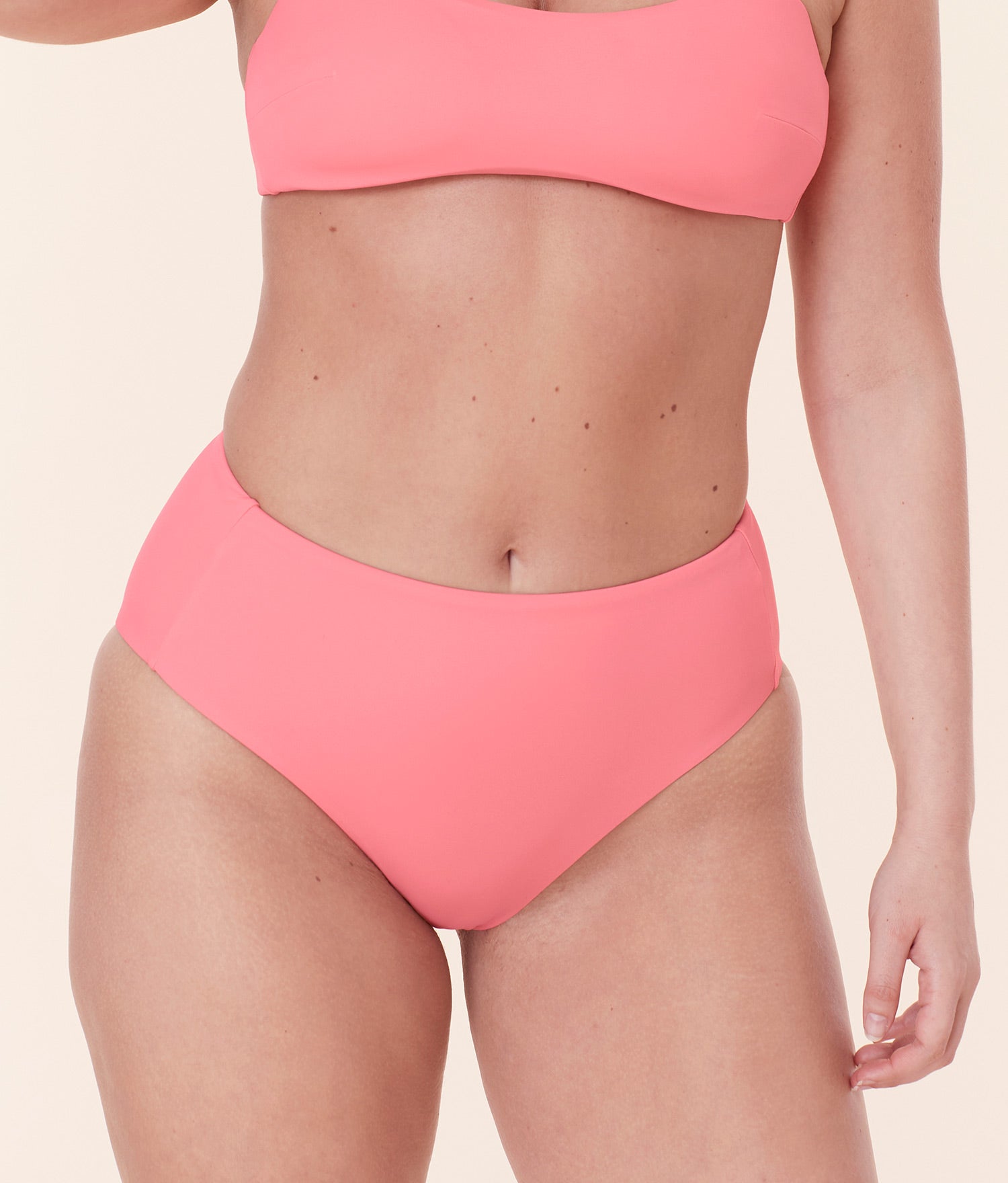 The High Rise Bikini Bottom - Eco Nylon - Petal
