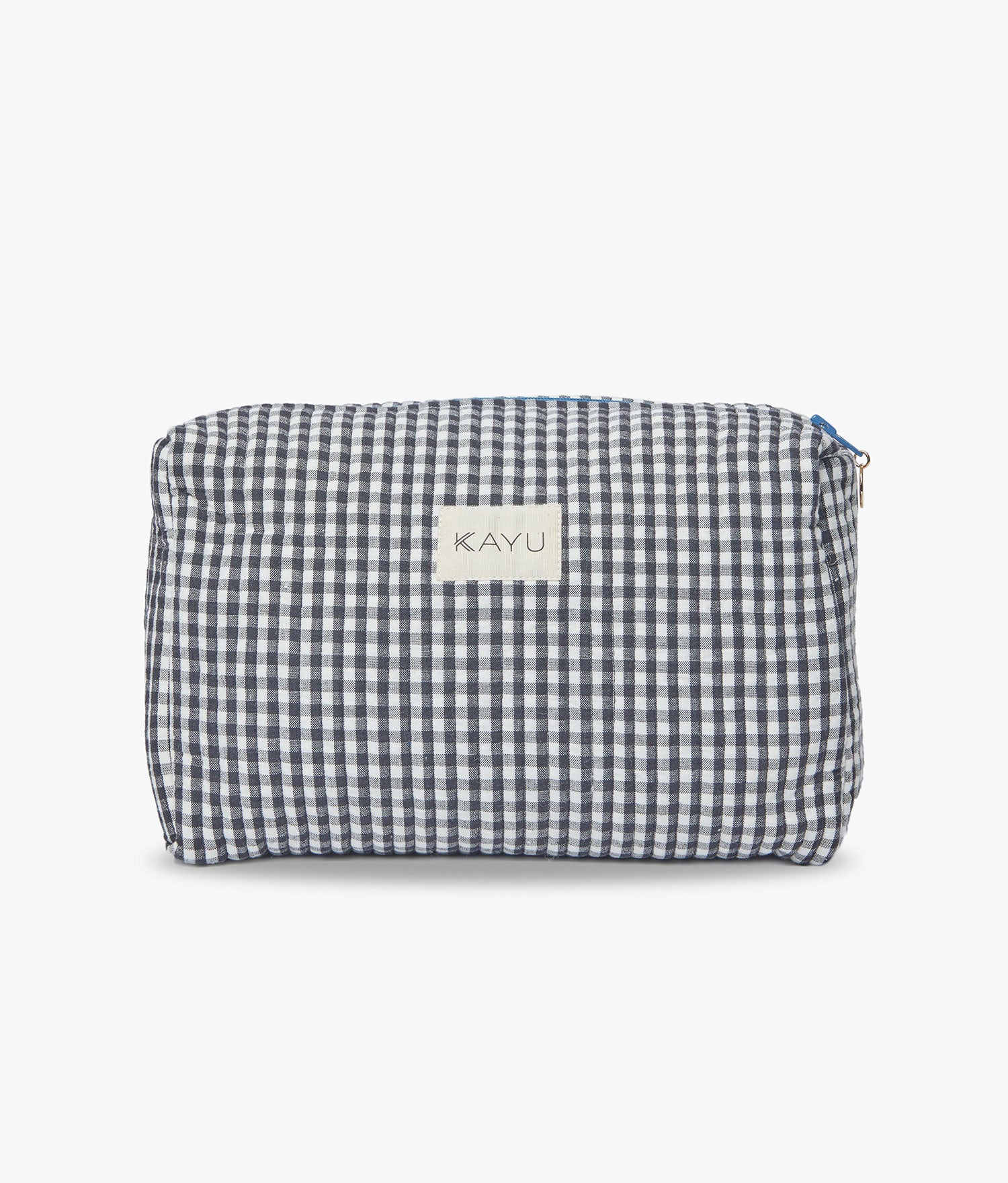 Elsie Travel Case Zip Pouch Bag - Black Gingham - Kayu