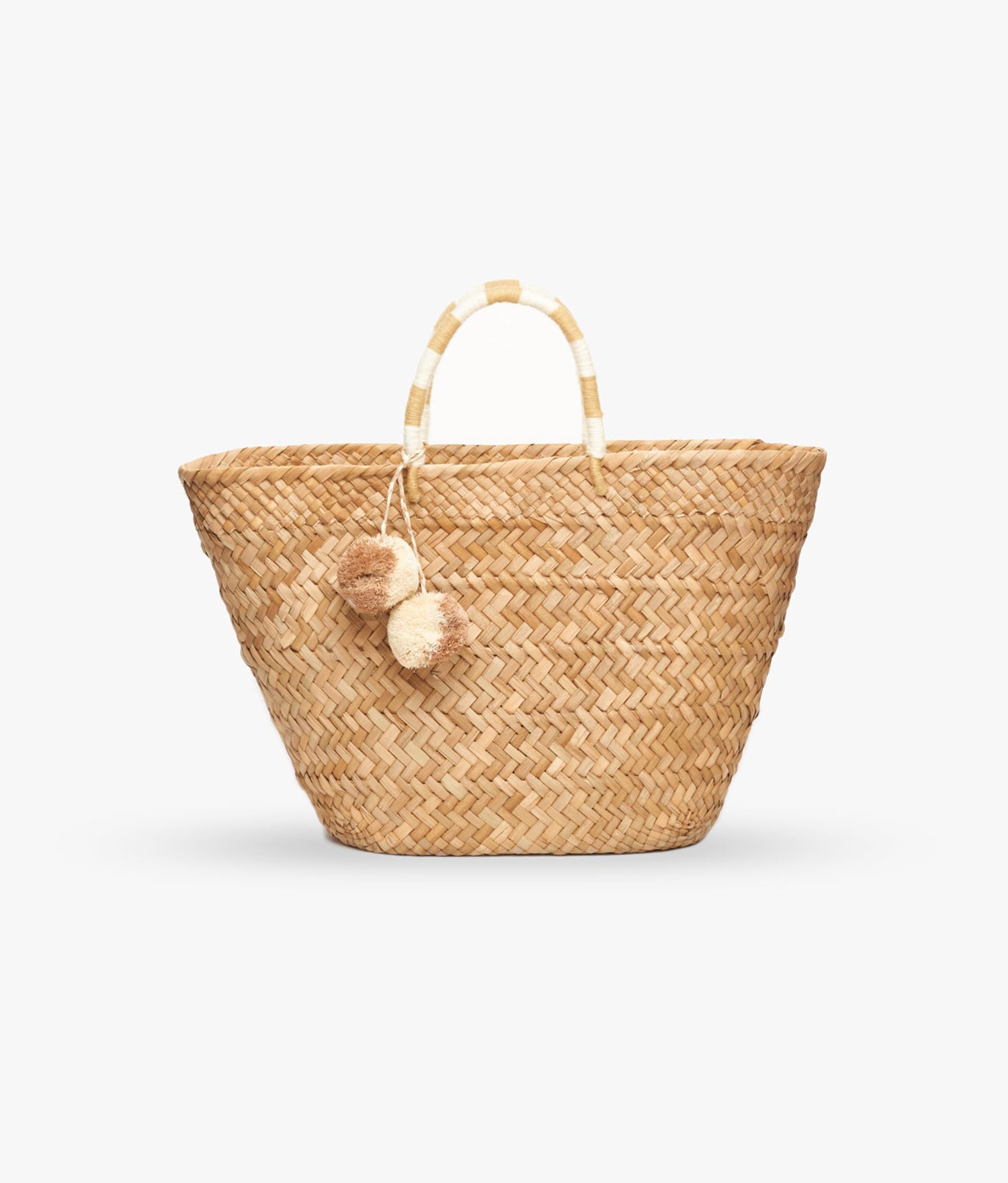Oversized St Tropez Pom Pom Tote - Natural - Kayu