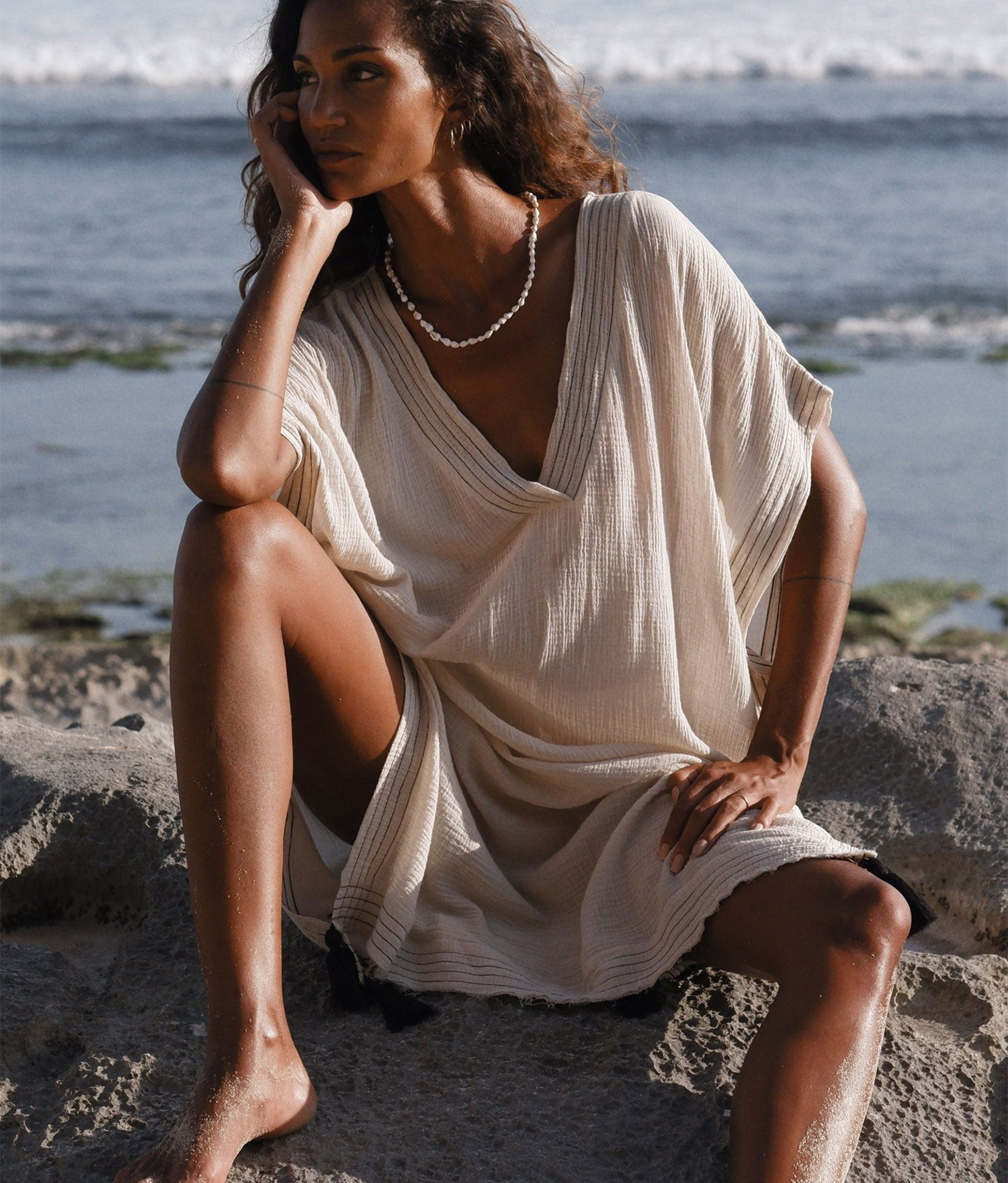 The Handloom Ela Kaftan - Natural